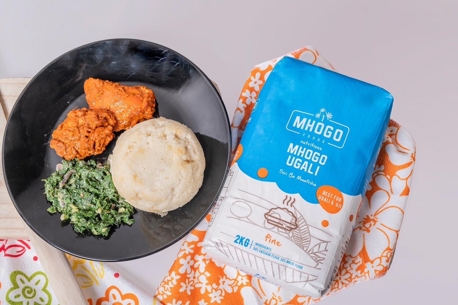 2Kg Mhogo Ugali(Cassava - Maize Flour Blend) 50% Cassava Flour, 50% Maize Flour