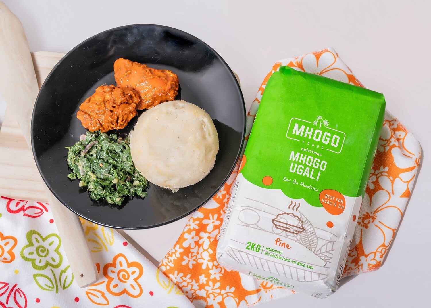 5 pack 2Kg Mhogo Ugali(Cassava - Maize Flour Blend) 60% Cassava Flour, 40% Maize Flour