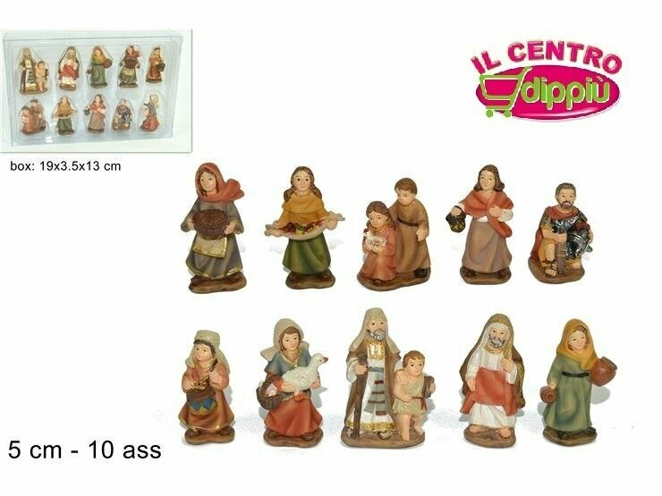 PASTORI ALTEZZA 5CM 10 ASSORTITI  IN PVC