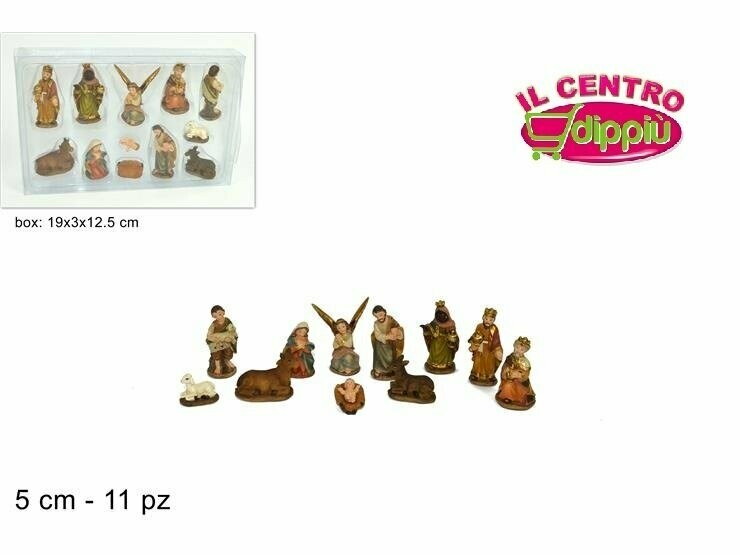NATIVITA' ALTEZZA 5CM - 11 PEZZI  IN PVC  IN BOX