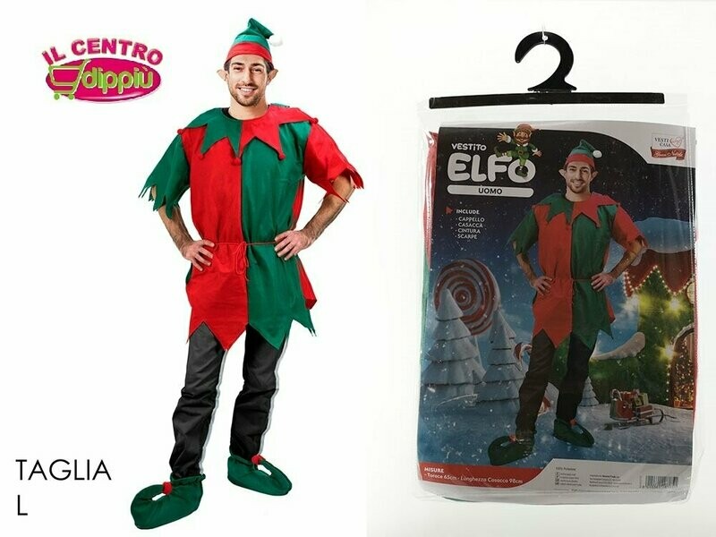 VESTITO ELFO UOMO TAGLIA "L" NATALE