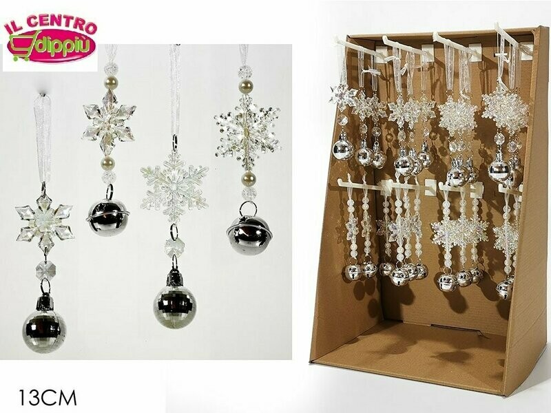 APPENDINO NATALE  FIOCCO  SILVER 4ASS IN DISPLAY