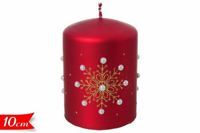 CANDELA DECORATA 10CM ROSSO