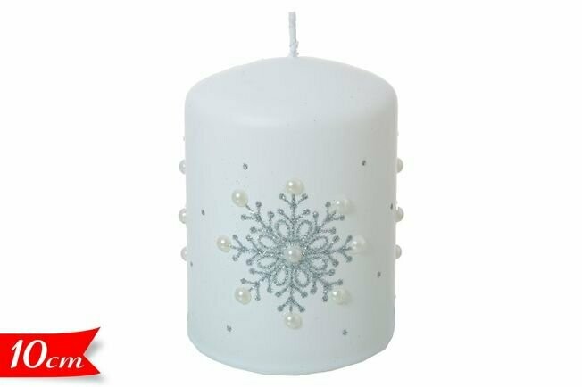 CANDELA DECORATA 10CM BIANCA