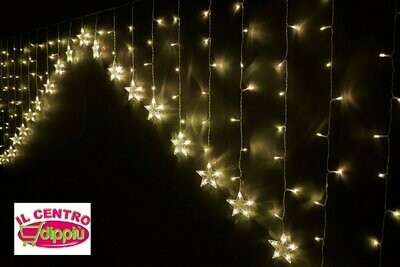 TENDA 215LED STAR USO ESTERNO CONNETTIBILI 3X1.2MT COLORE BIANCO CALDO