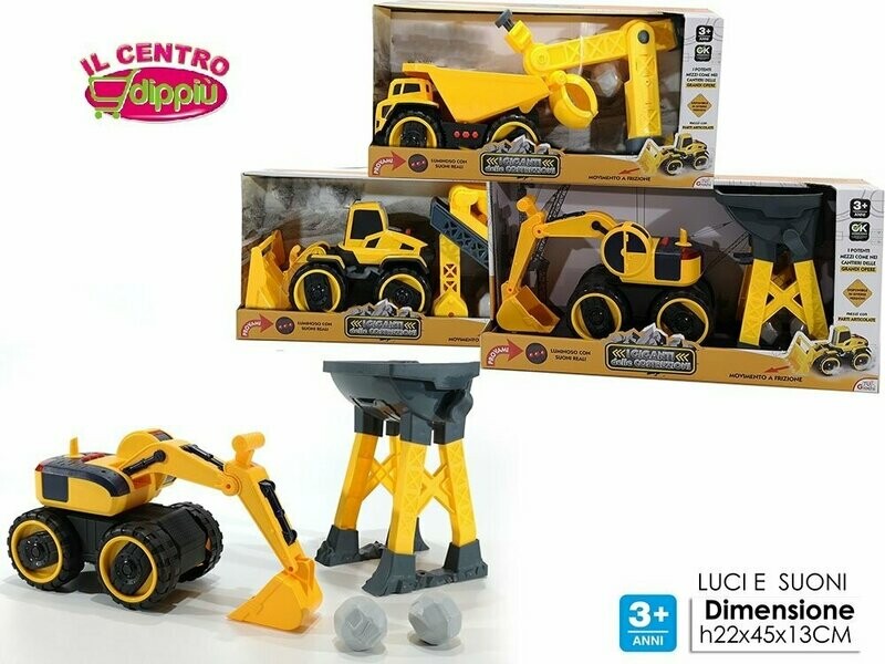 AUTOMEZZO LAVORO  CON ACCESSORI TRY-ME LUCI E SUONI -  3ASSORTIMENTI