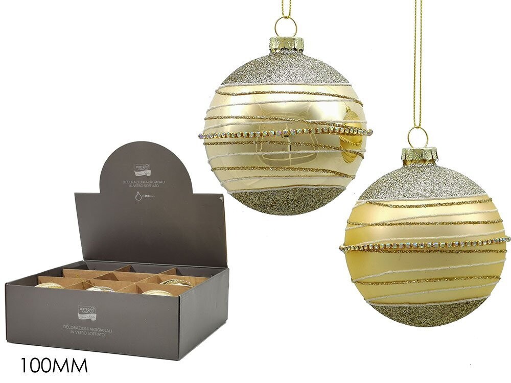 PALLA VETRO 100MM ORO 2ASS DISPL