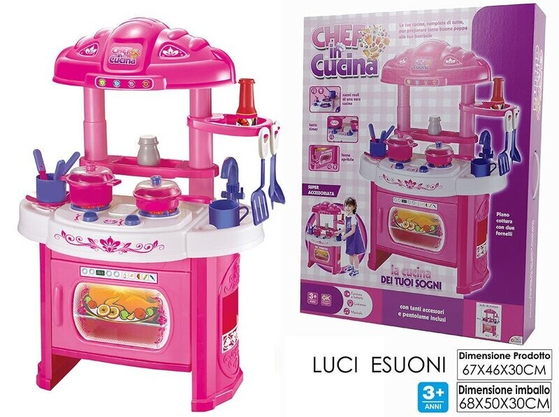 CHEF IN CUCINA B/O LUCI MUSICA  CON ACCESSORI