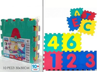 TAPPETINO PUZZLE 10PZ 30X30 CM 2ASS.