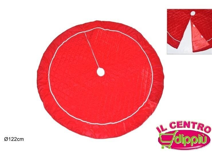 TAPPETO ALBERO VELLUTO ROSSO 122CM