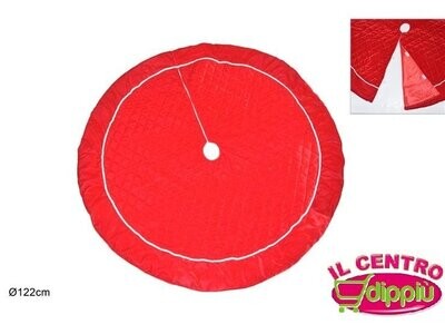 TAPPETO ALBERO VELLUTO ROSSO 122CM