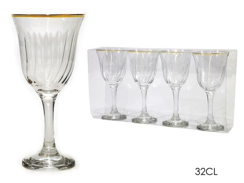 SET 4 CALICI ACQUA FILO ORO 32 CL