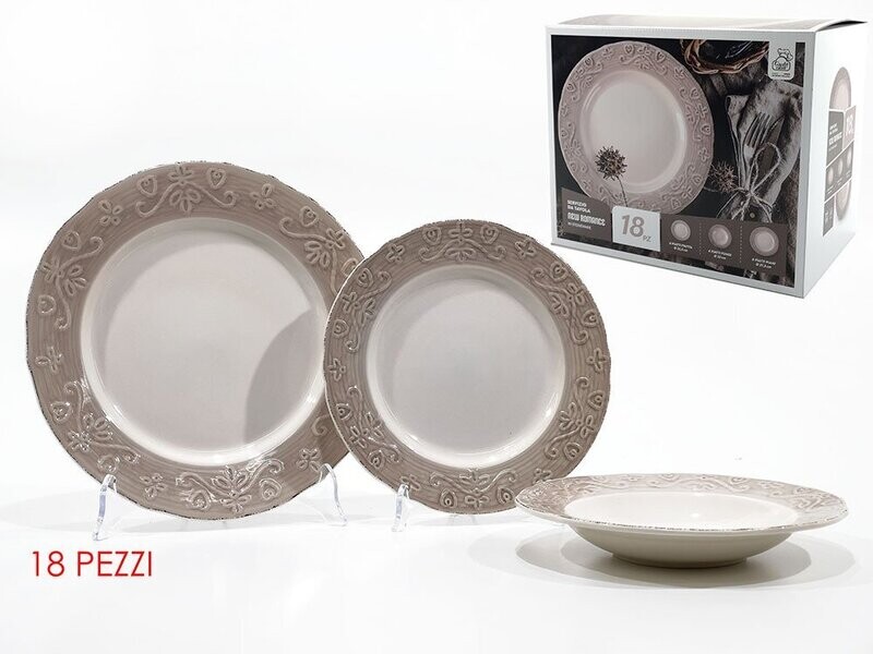 PIATTI SERVIZIO TAVOLA  18PZ NEW ROMANCE BEIGE
