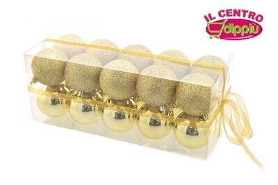 BOX 20 SFERE 7CM LUCIDO/GLITTER ORO