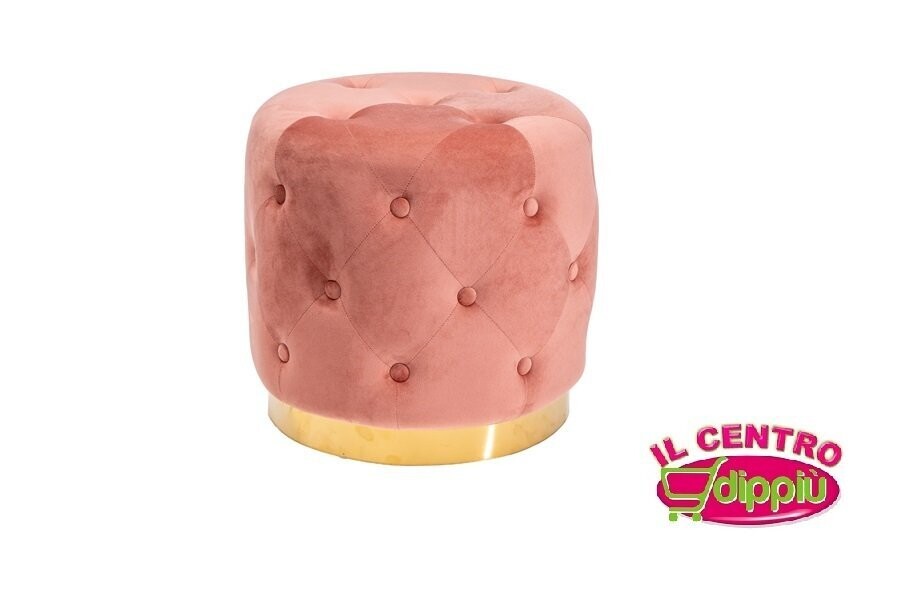 POUF VELLUTO CM43*43*42 ROSA ANTICO