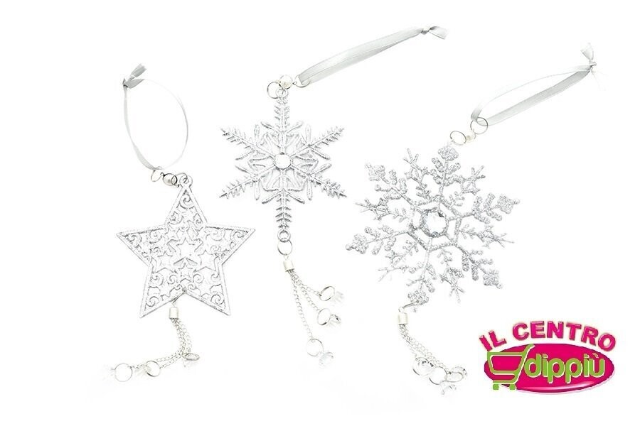APPENDINO GLITTER 2ASS - 21CM ARGENTO
