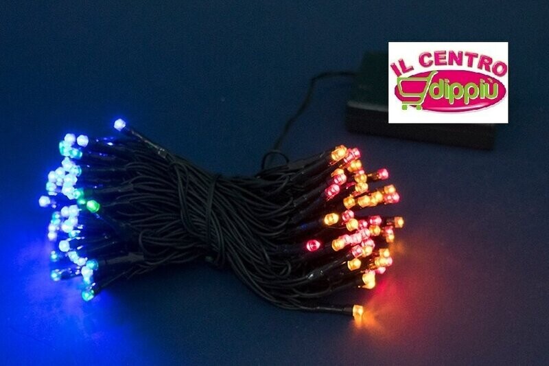 MINILED 80LUCI A BATTERIA MULTI 8MT CAVO VERDE