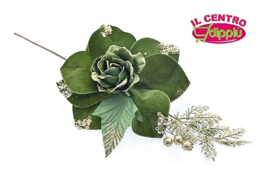 ROSA GAMBO LUNGO VELLUTO/GLITTER COL. VERDE/ORO