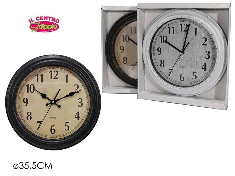 OROLOGIO A MURO Ø35.5CM ANTICHIZZ. 2ASS