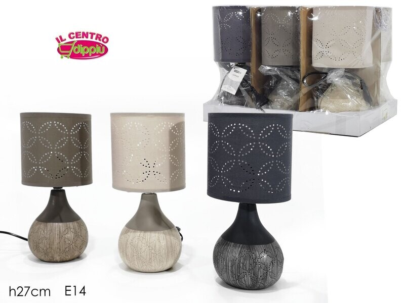 LAMPADA C/CAPPA RINTAGLIATA H27 E14 3ASS