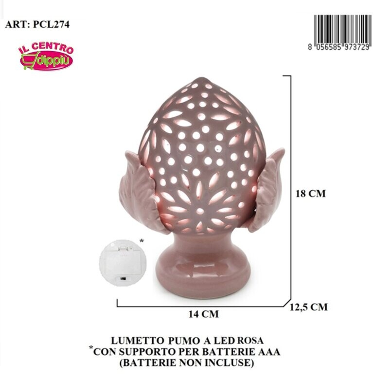G.M. LUMETTO PUMO ROSA C/LED A BATTERIE