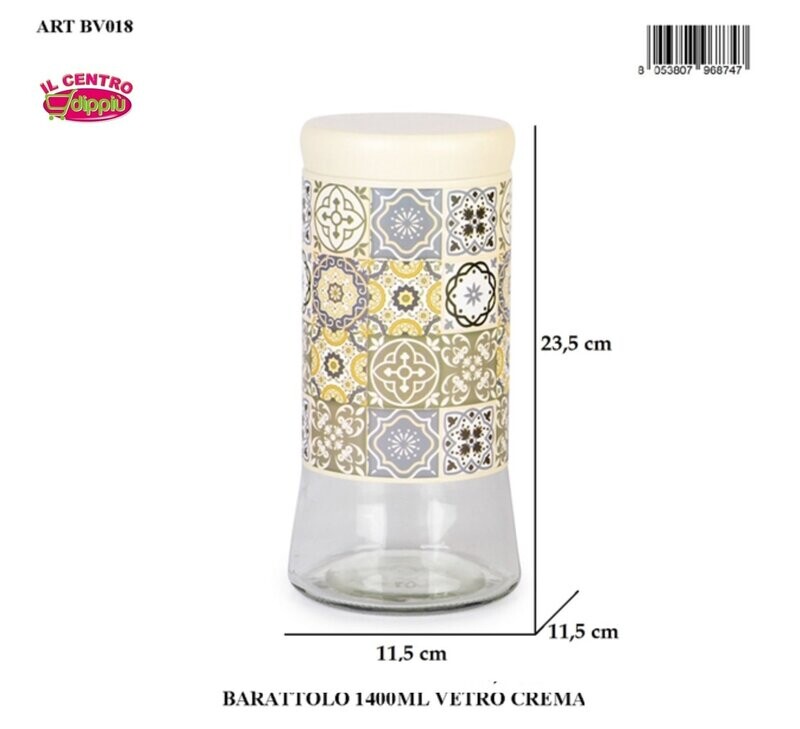 BARATTOLO VETRO CREMA 1400ML