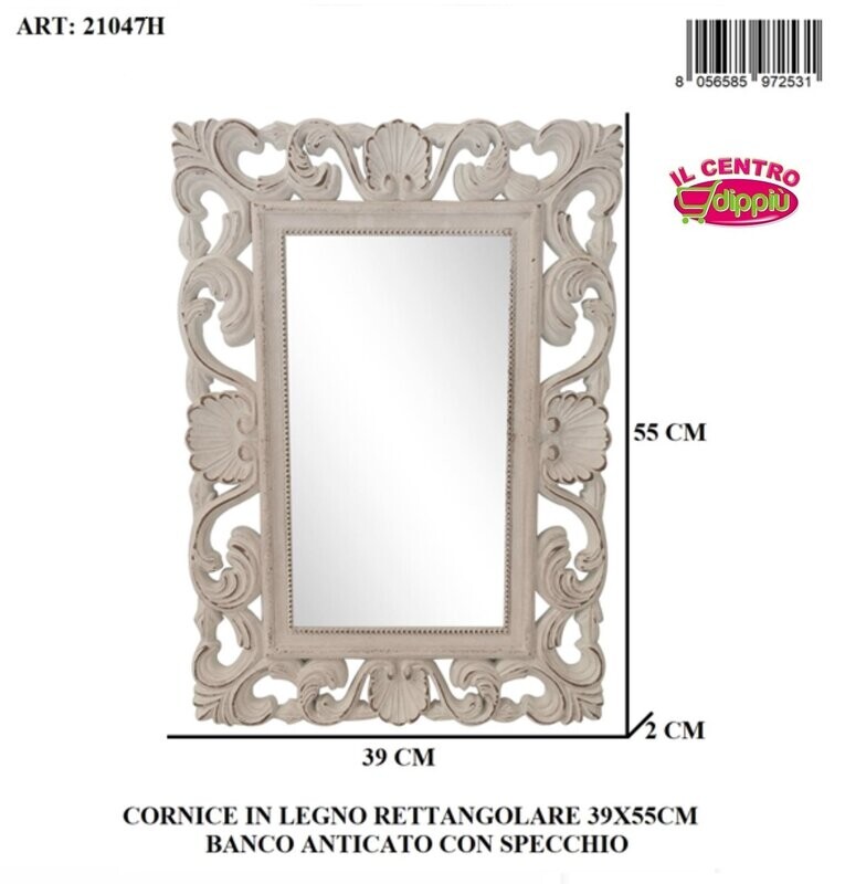 CORNICE MDF RETTANGOLARE CON SPECCHIO 39X55
