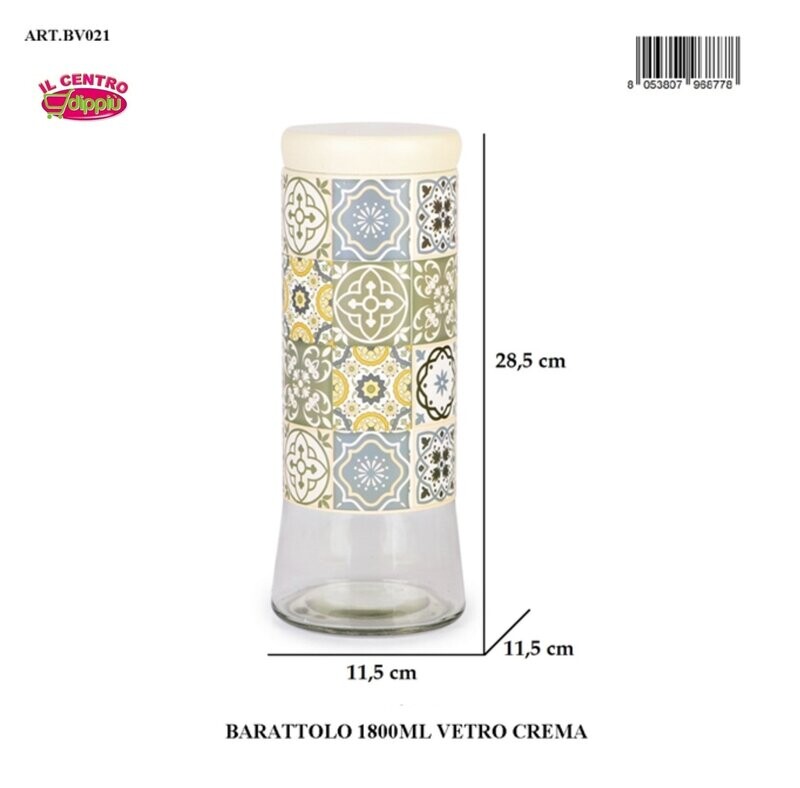 BARATTOLO VETRO CREMA 1800ML