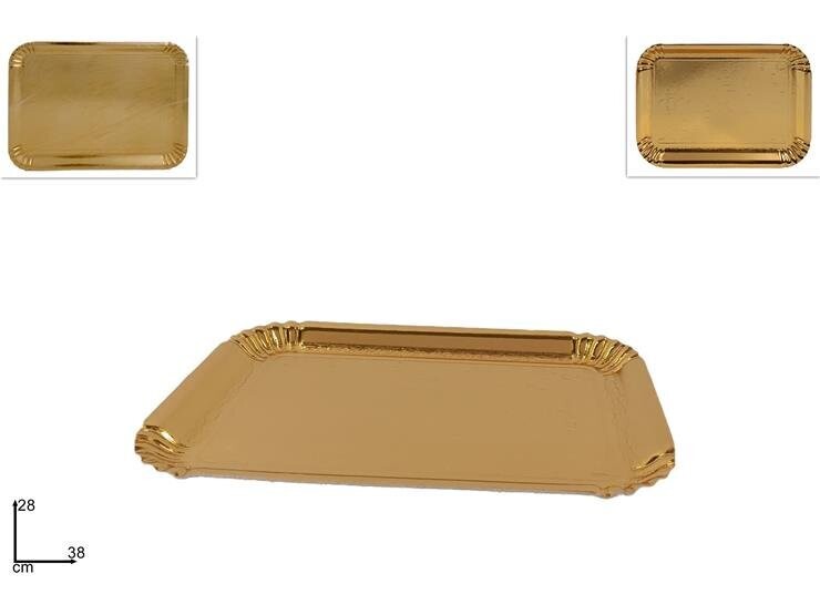 VASSOIO ORO PER DOLCI E PASTICCERIA   28x38 CM K137RO07