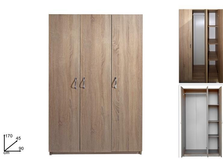ARMADIO CM. 170X90X45 3 ANTE 4 RIPIANI + APPENDIABITI