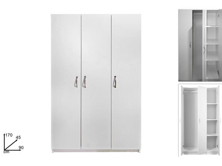 ARMADIO CM. 170X90X45 3 ANTE 4 RIPIANI + APPENDIABITI