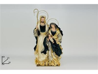 NATIVITA' 69CM SACRA FAMIGLIA CON VELLUTO VERDE