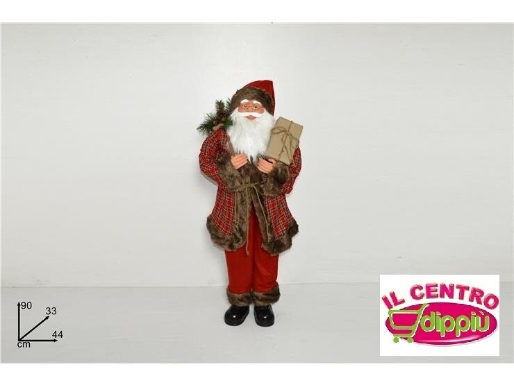 BABBO NATALE NORDICO 90CM. CON PACCO REGALO ART. TM-