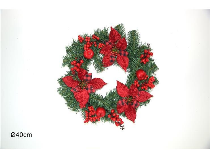 DIETROPORTA TONDO CON FIORE SCOZZESE H. 40CM COD. C42542-18R