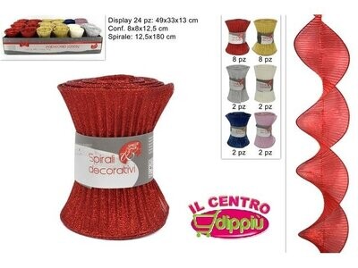 DECORAZIONE TESSUTO SPIRALE cad. 12.5X180 diaponibile in 4COL