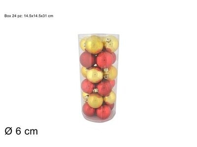 PALLE 6CM 24PZ 4ASS ROSSO/ORO BOX PVC 3A24E05G498/