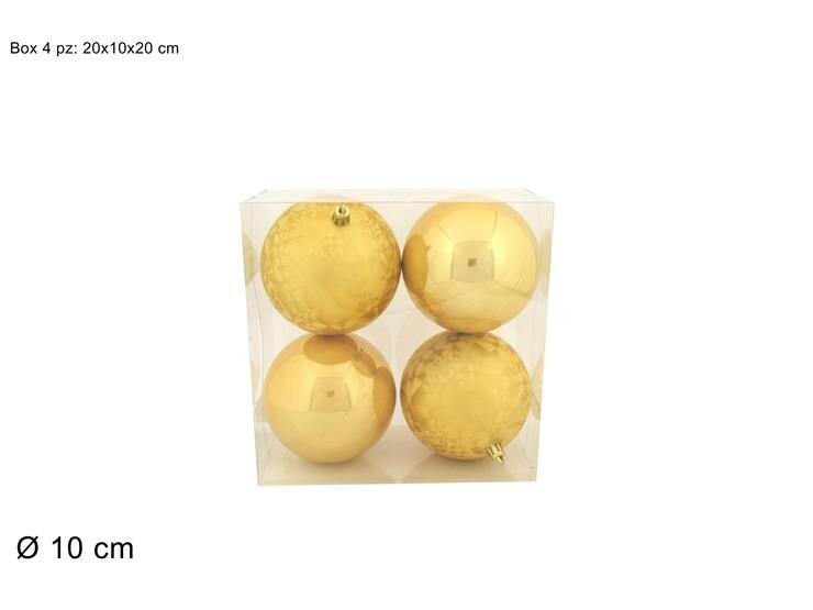PALLE 10CM 4PZ PERLATA/SATINATA ORO SF8460-GOLD