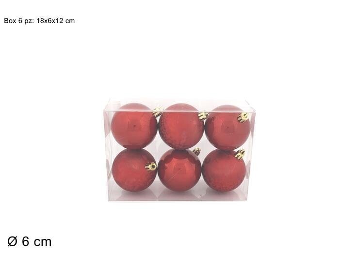 PALLE 6CM 6PZ PERLATA/SATINATA ROSSO SF3540-RED