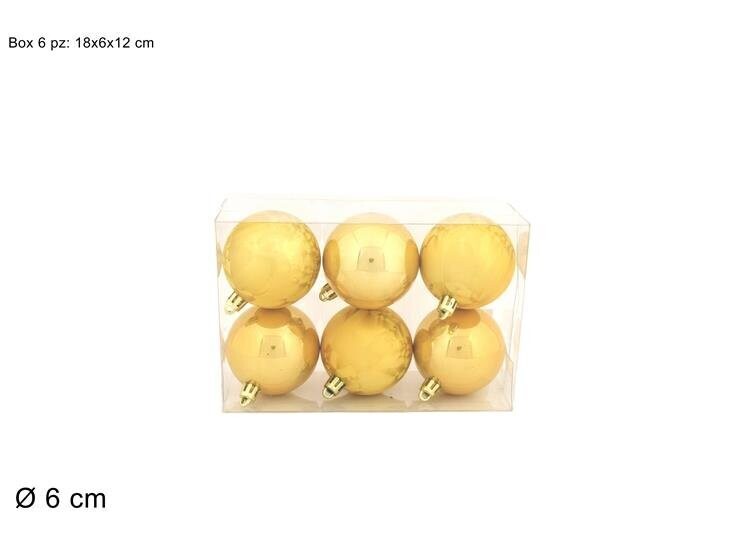 PALLE 6CM 6PZ PERLATA/SATINATA ORO SF3540-GOLD