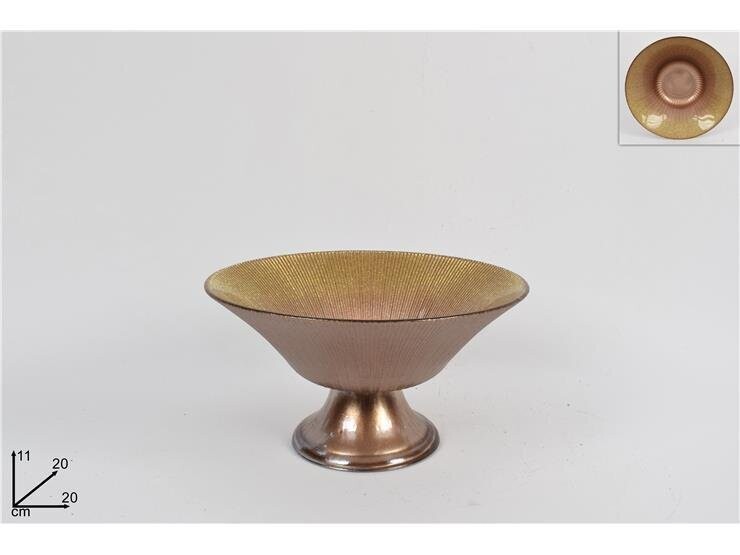 ALZATA VETRO 20CM MARRONE GLITTER