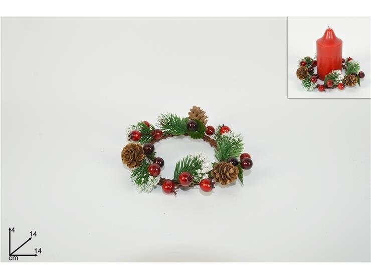 GIROCANDELA CON BACCHE E PIGNE     ART.TY-86506