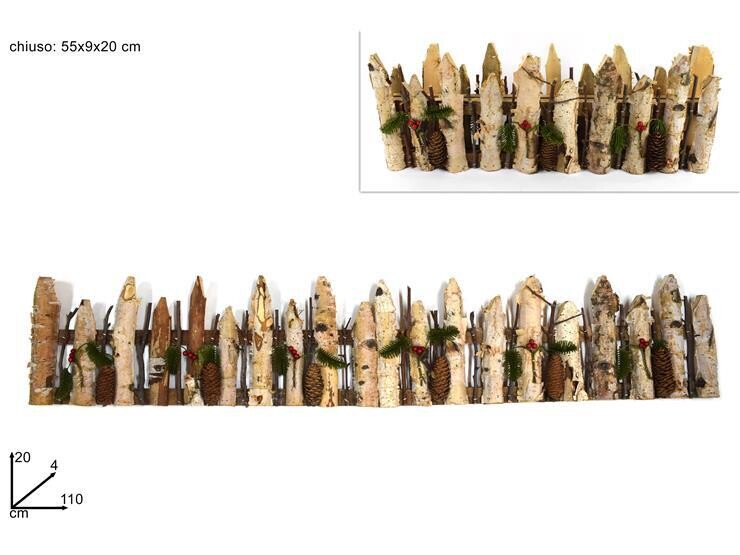 STECCATO TRONCHETTI PIGNE+BACCHE 110X20CM ART.DXQ1