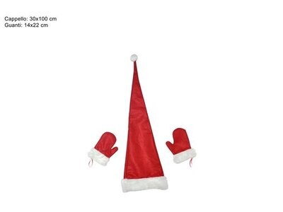 CAPPELLO FELTRO BABBO NATALE E GUANTI ART.PL20S700