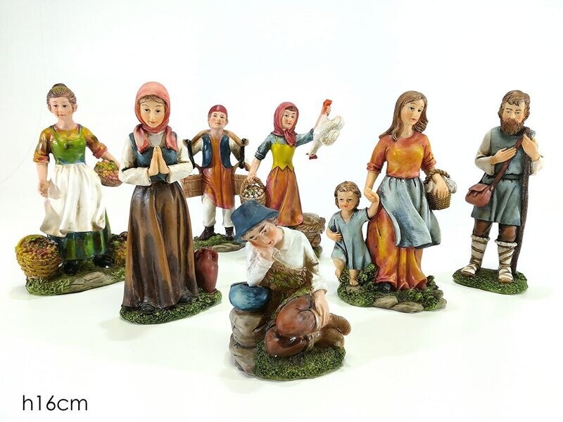 PERSONAGGI NATALIZI PRESEPE 16CM 7ASS