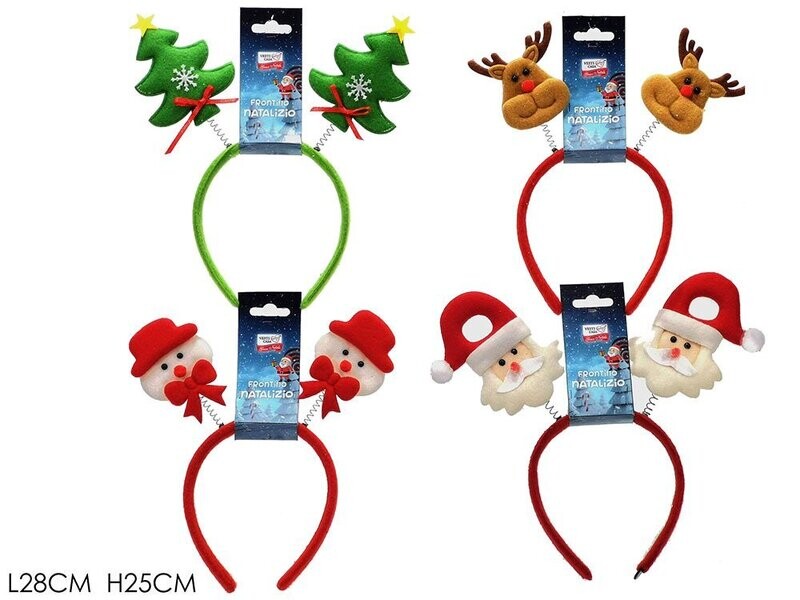 CERCHIETTO PER LA TESTA NATALE  CON PERSONAGGI NATALE