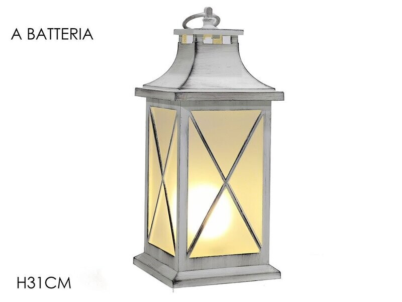 LANTERNA COLORE BIANCO H.31 CM