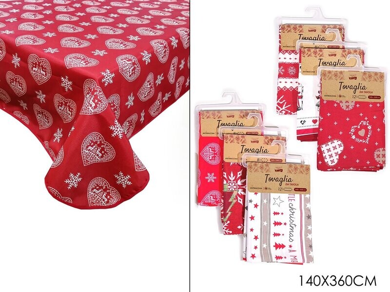 TOVAGLIA NATALE  ANTIMACCHIA CM.140X360 6ASS
