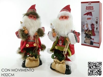 BABBO NATALE  CON SACCO FUNZIONANTE A BATTERIE