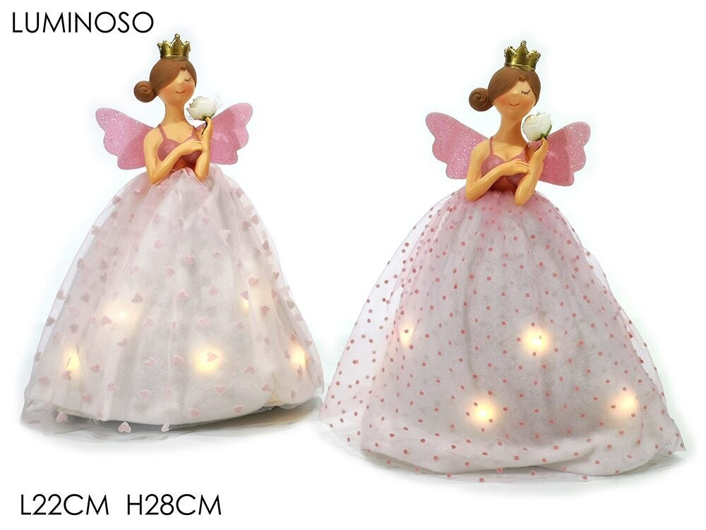 ANGELO ROSA CON LUCE COLOR ORO 2ASS