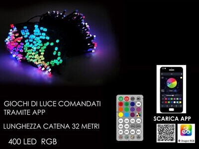 CATENA 400 LED RGB CON TELECOMANDO